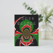 Jambo HAKUNA MATATA Kenya Black Red Green Fla Art Briefkaart (Staand voorkant)
