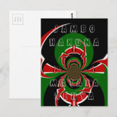Jambo HAKUNA MATATA Kenya Black Red Green Fla Art Briefkaart (Voorkant / Achterkant)