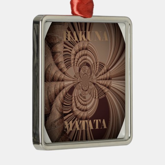 Jambo Hakuna Matata Kenya Giraffe Safari Woven Metalen Ornament (Rechts)