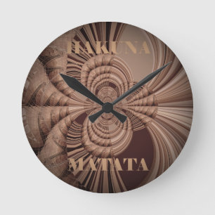 Jambo Hakuna Matata Kenya Giraffe Safari Woven Ronde Klok