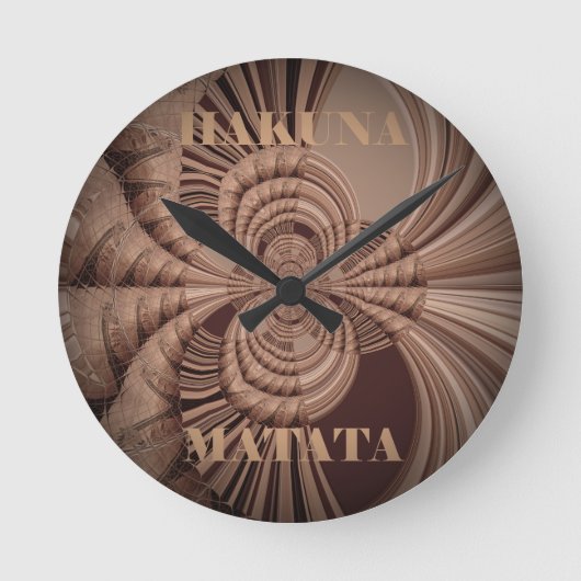 Jambo Hakuna Matata Kenya Giraffe Safari Woven Ronde Klok (Voorkant)