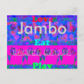 Jambo Hakuna Matata Love Eat Play Floral Briefkaar Briefkaart (Voorkant)