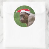 Jambo in een kerst Pet Ronde Sticker (Tas)