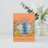 Jambo Jumbo Afrikaanse Kinder olifanten Art Print Briefkaart (Staand voorkant)