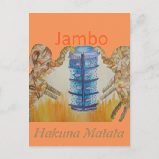 Jambo Jumbo Afrikaanse Kinder olifanten Art Print Briefkaart (Voorkant)