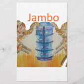 Jambo Jumbo Afrikaanse Kinder olifanten Art Print Briefpapier (Voorkant)