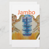 Jambo Jumbo Afrikaanse Kinder olifanten Art Print Briefpapier (Voorkant / Achterkant)