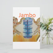 Jambo Jumbo Afrikaanse Kinder olifanten Art Print Briefpapier (Staand voorkant)