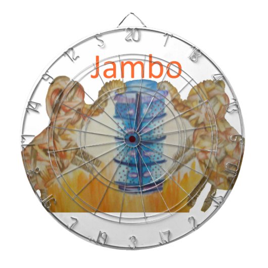 Jambo Jumbo Afrikaanse Kinder olifanten Art Print Dartbord (Voorkant)