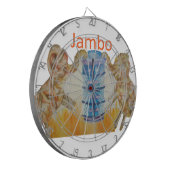 Jambo Jumbo Afrikaanse Kinder olifanten Art Print Dartbord (Voorkant Links)