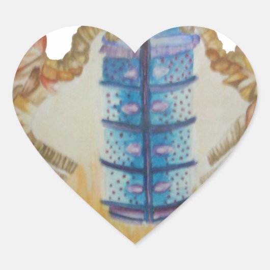 Jambo Jumbo Afrikaanse Kinder olifanten Art Print Hart Sticker (Voorkant)