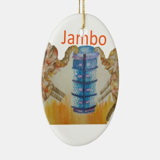 Jambo Jumbo Afrikaanse Kinder olifanten Art Print Keramisch Ornament (Rechts)