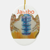 Jambo Jumbo Afrikaanse Kinder olifanten Art Print Keramisch Ornament (Voorkant)