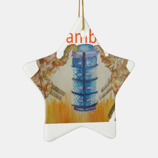 Jambo Jumbo Afrikaanse Kinder olifanten Art Print Keramisch Ornament (Rechts)