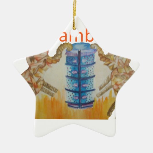 Jambo Jumbo Afrikaanse Kinder olifanten Art Print Keramisch Ornament (Voorkant)