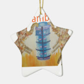 Jambo Jumbo Afrikaanse Kinder olifanten Art Print Keramisch Ornament (Links)