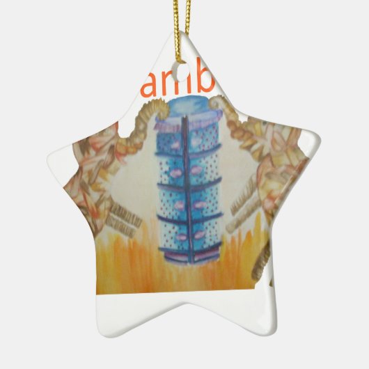 Jambo Jumbo Afrikaanse Kinder olifanten Art Print Keramisch Ornament (Links)