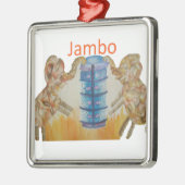 Jambo Jumbo Afrikaanse Kinder olifanten Art Print Metalen Ornament (Links)