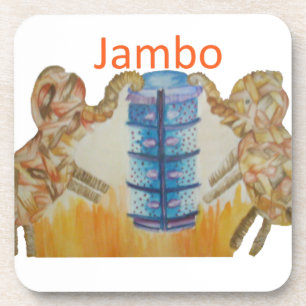 Jambo Jumbo Afrikaanse Kinder olifanten Art Print Onderzetter