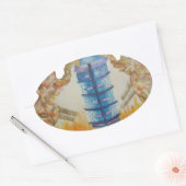 Jambo Jumbo Afrikaanse Kinder olifanten Art Print Ovale Sticker (Envelop)