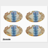 Jambo Jumbo Afrikaanse Kinder olifanten Art Print Ovale Sticker (Vel)