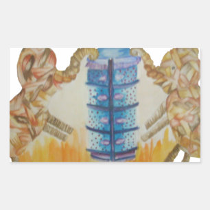 Jambo Jumbo Afrikaanse Kinder olifanten Art Print Rechthoekige Sticker