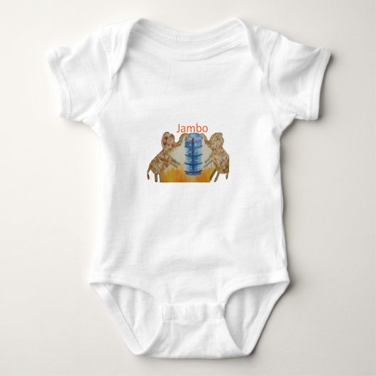 Jambo Jumbo Afrikaanse Kinder olifanten Art Print Romper (Voorkant)