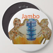 Jambo Jumbo Afrikaanse Kinder olifanten Art Print Ronde Button 6,0 Cm (Voorkant /achterkant)