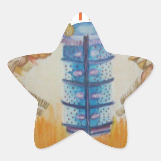 Jambo Jumbo Afrikaanse Kinder olifanten Art Print Ster Sticker (Voorkant)