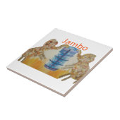Jambo Jumbo Afrikaanse Kinder olifanten Art Print Tegeltje (Zijkant)