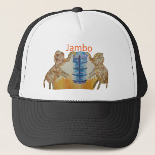 Jambo Jumbo Afrikaanse Kinder olifanten Art Print Trucker Pet