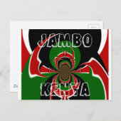 Jambo Kenya BLACK RED GREEN GRAPHICS HAKUNA MATATA Briefkaart (Voorkant / Achterkant)