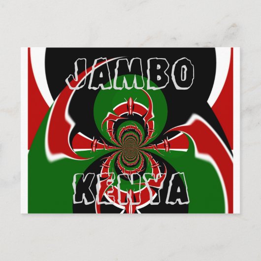Jambo Kenya BLACK RED GREEN GRAPHICS HAKUNA MATATA Briefkaart (Voorkant)