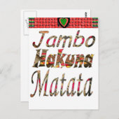 Jambo Kenya! Hakuna Matata Briefkaart (Voorkant / Achterkant)