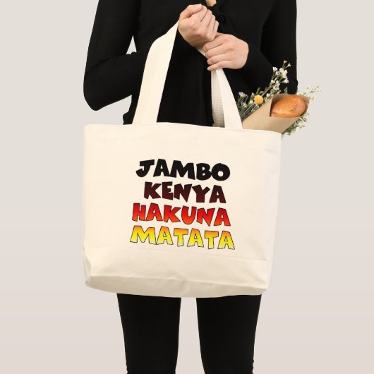 Jambo Kenya Hakuna Matata Grote Tote Bag (Voorkant (product))