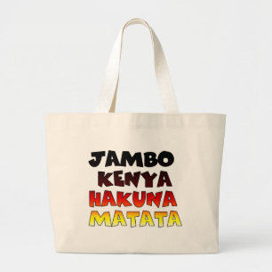 Jambo Kenya Hakuna Matata Grote Tote Bag