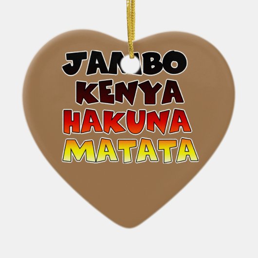 Jambo Kenya Hakuna Matata Keramisch Ornament (Voorkant)