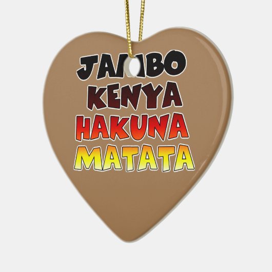 Jambo Kenya Hakuna Matata Keramisch Ornament (Links)