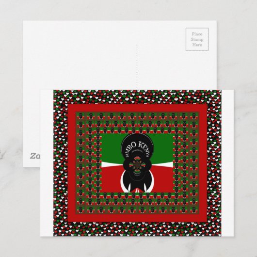 Jambo Kenya Kunstdruk Briefkaart (Voorkant / Achterkant)