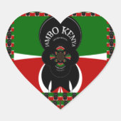Jambo Kenya Kunstdruk Hart Sticker (Voorkant)