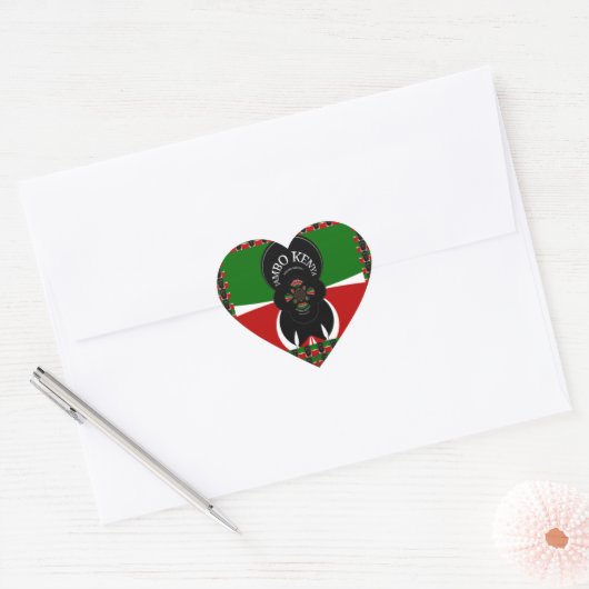 Jambo Kenya Kunstdruk Hart Sticker (Envelop)