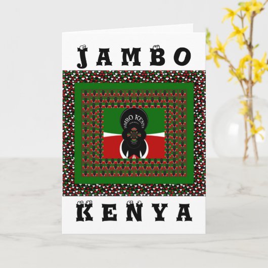 Jambo Kenya Kunstdruk Kaart (Gele Bloem)