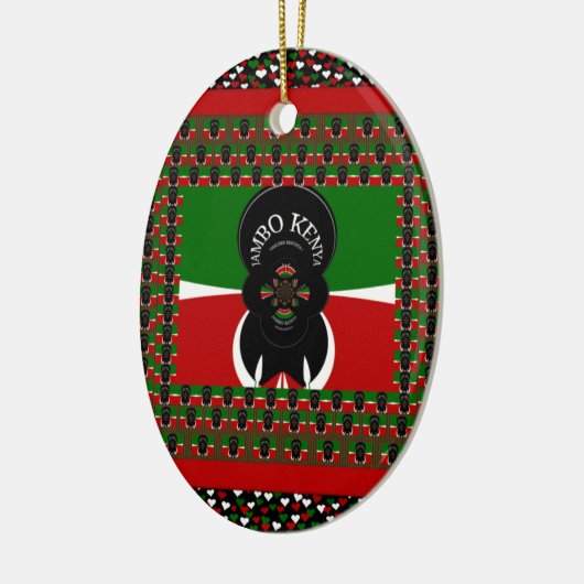 Jambo Kenya Kunstdruk Keramisch Ornament (Links)