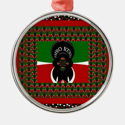 Jambo Kenya Kunstdruk Metalen Ornament (Voorkant)