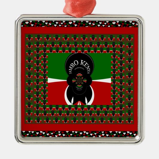 Jambo Kenya Kunstdruk Metalen Ornament (Voorkant)