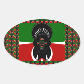 Jambo Kenya Kunstdruk Ovale Sticker (Voorkant)