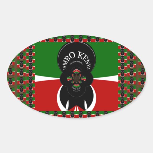Jambo Kenya Kunstdruk Ovale Sticker (Voorkant)