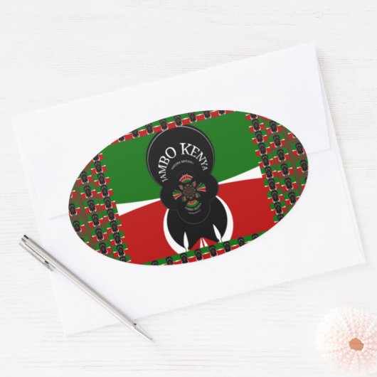 Jambo Kenya Kunstdruk Ovale Sticker (Envelop)
