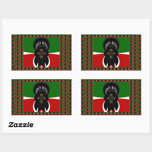 Jambo Kenya Kunstdruk Rechthoekige Sticker (Vel)