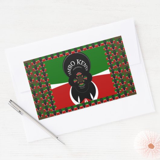 Jambo Kenya Kunstdruk Rechthoekige Sticker (Envelop)
